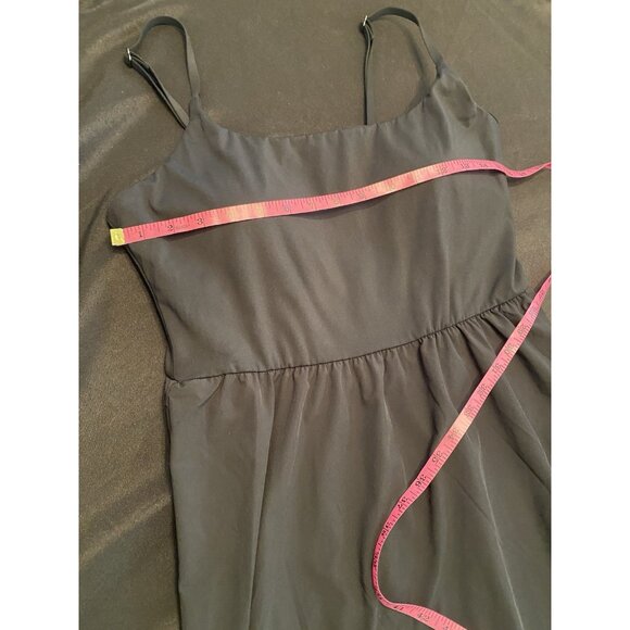 Halara Breezeful Spaghetti Strap Dress Womens Black Built in Bra Dry Hi Low Sz L - Picture 6 of 8